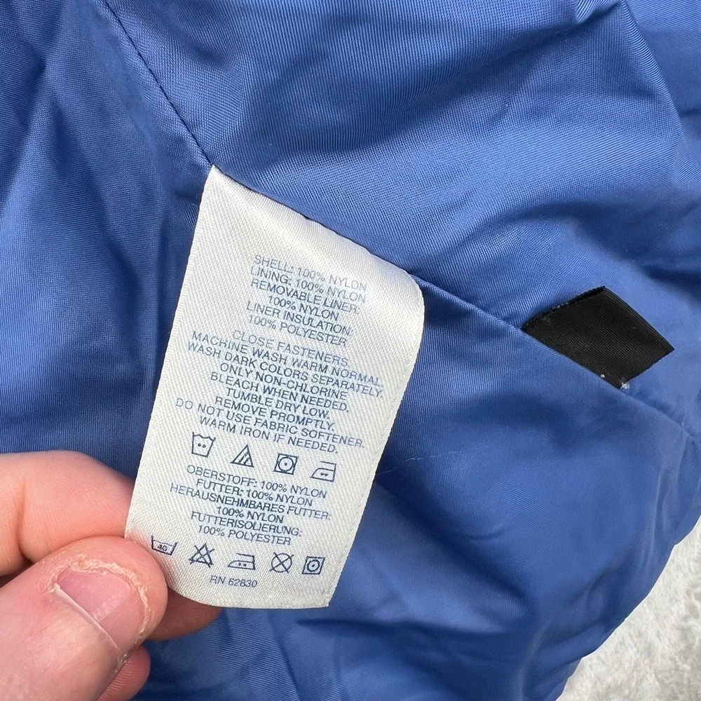 Lands End Quilted Full Zip Jacket Womens Large Blue Thermolite Puffer - Picture 7 of 14